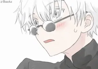 ♨️ Anime, Manga, Personaggio, Illustrazione, Schizzo, Occhiali telegram sticker