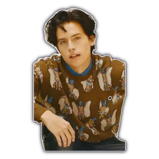 😏 persona, retrato, suéter, dumbo, dibujo animado telegram sticker