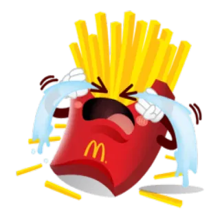 😭 batatas fritas, chorando, McDonald's, fast food, triste telegram sticker