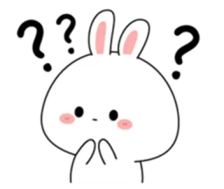 😝 토끼, 귀여운, 동물, 스티커, 카와이 telegram sticker