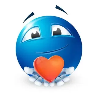 🌟 Emoji, Hart, Liefde, Blauw, Smiley whatsapp sticker