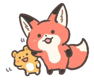 👋 キツネ, ハムスター, かわいい, 動物, 漫画, ステッカー telegram sticker