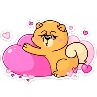 ❤️ cão, cachorro, amor, corações, fofo, animal telegram sticker