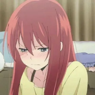 🍒 anime girl, sad, emotional, cartoon, illustration, anime telegram sticker