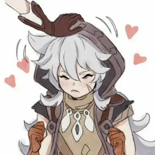 💜 Razor Genshin Impact anime, video game, heart, head pat, cute telegram sticker