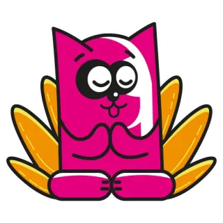 💆 สติกเกอร์, แมว, การ์ตูน, สมาธิ, น่ารัก, สีชมพู telegram sticker