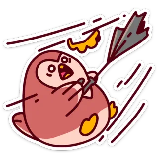💨 Vogel, Speer, Tier, süß, Cartoon, Figur whatsapp sticker