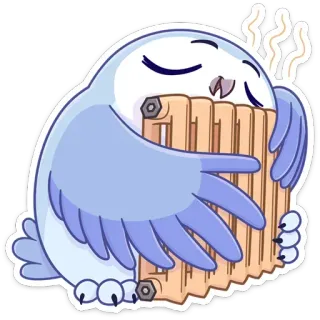 🥶 uccello, animale, carino, inverno, freddo, caldo, radiatore telegram sticker