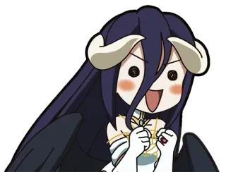 ☺️ Albedo Overlord Anime, Kartun, Iblis, Karakter, Fanart, Lucu telegram sticker