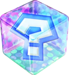 ❔ question mark, cube, blue, geometric, mystery telegram sticker