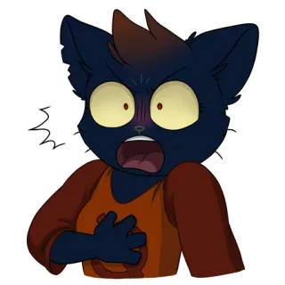 😨 Mae Borowski Night in the Woods mae, Night in the Woods, nitw, kucing, kartun telegram sticker