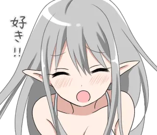 😳 好き!! Anime, Elfo, Bonito, Kawaii, Garota whatsapp sticker