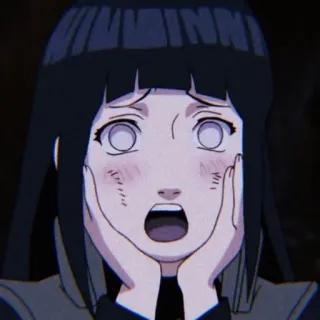 😯 Hinata Hyuga Naruto animé, fille, Hinata, Naruto, choqué, mignon telegram sticker