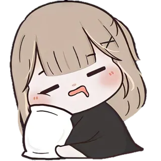 🐼 Chibi, Anime, Gadis, mengantuk, imut, kawaii telegram sticker
