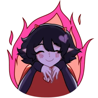 🔥 sticker, cartoon, demon, fire, cute, anime telegram sticker