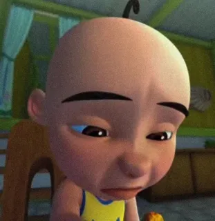 🏴 Upin Upin, sedih, kartun, anak, animasi, karakter telegram sticker