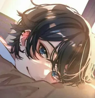 🥂 Anime, Manga, Ragazzo, Ritratto, Illustrazione telegram sticker