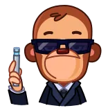 😎 monkey, suit, sunglasses, middle finger, animal telegram sticker