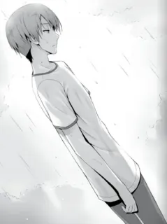 🤔 Anime, Manga, Escuela, Chico, Adolescente, Estudiante, Monocromo telegram sticker