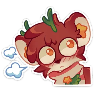 😮‍💨 Cartoon, Dier, Leuk, Sticker, Illustratie telegram sticker