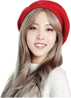 ☺️ kobieta, osoba, uśmiech, portret, beret, moda telegram sticker