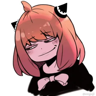 😏 Anya Forger Spy x Family Anya Forger, Spy x Family, anime, dibujos animados, gracioso, lindo, fanart telegram sticker