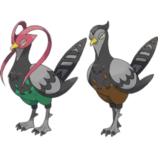 🐉 pokemon, Unfezant, bird, gray, anime telegram sticker