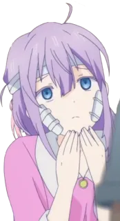 😥 Anime, Perban, Terluka, Karakter telegram sticker