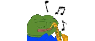 🎷 Pepe the Frog pepe, rana, sassofono, musica, meme telegram sticker