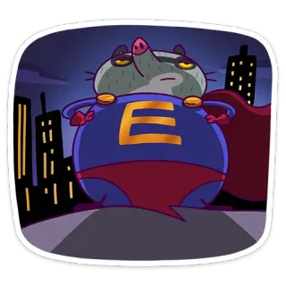 🦸‍♂️ E kartun, superhero, binatang, kota, jubah, kostum telegram sticker