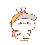 🎒 mono, animal, conejo, sombrero, mochila whatsapp sticker