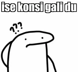 🤔 ise konsi gali du confused, question, doodle, meme, florkofcows telegram sticker
