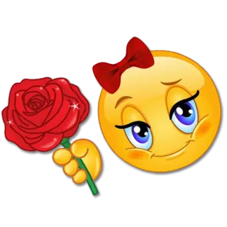 🌹 表情符号, 玫瑰, 花, 蝴蝶结, 可爱, 爱, 浪漫 telegram sticker