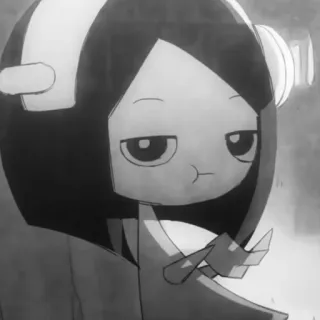 🖤 Anime, Desenho animado, Personagem, Garota, Beicinho, Fofo, Arte telegram sticker