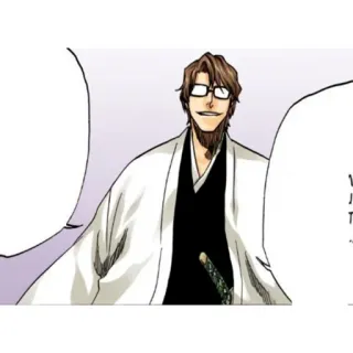🧬 Sosuke Aizen Bleach 애니메이션, 만화, 안경, 악당, 검 telegram sticker