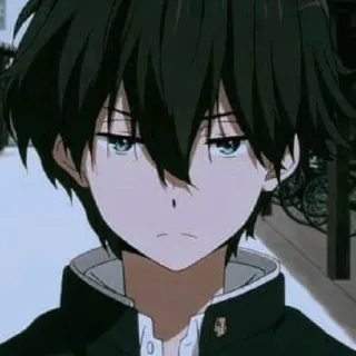 😐 Anime, Junge, Schwarze Haare, Teenager, Schuluniform telegram sticker