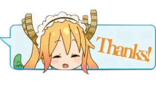 😄 Thanks! carino, kawaii, anime, drago, maid, chibi telegram sticker