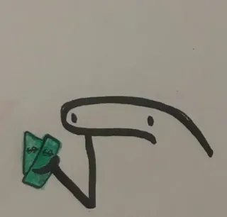 💵 ludzik, pieniądze, dolar, kreskówka, prosty whatsapp sticker