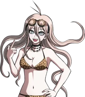 🔩 Miu Iruma Danganronpa anime, blonde, girl, bikini, leopard print telegram sticker