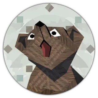😶 bear, animal, cartoon, sticker, geometric, low poly telegram sticker