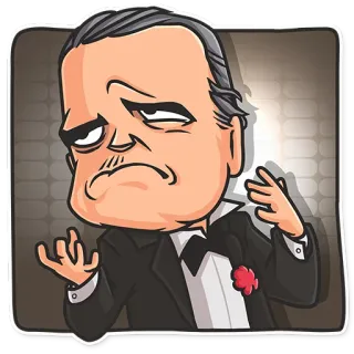 😣 Don Corleone The Godfather Bố già, Don Corleone, Mafia, Phim hoạt hình, Biếm họa telegram sticker