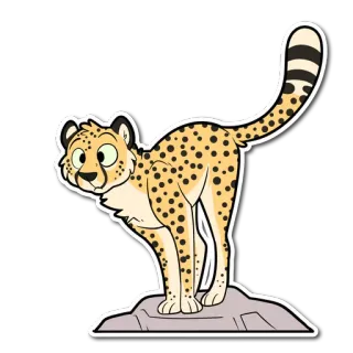 😶 치타, 동물, 만화, 고양이, 점박이 telegram sticker