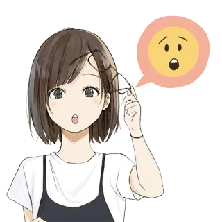 😲 Anime, Surpris, Choqué, Fille, Dessin animé, Mignon telegram sticker