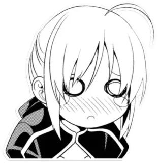 😳 anime, manga, cute, chibi, blush, female telegram sticker