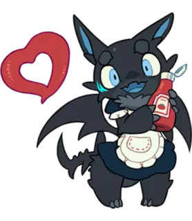 ❤ 생물, 하트, 판타지, 카와이, 괴물, 동물 telegram sticker