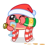 🥺 Dibujo animado, Lindo, Celebración, Bebida, Año Nuevo, Fiesta telegram sticker