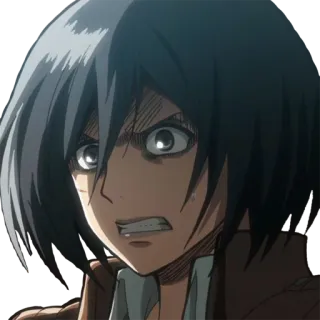 😡 Mikasa Ackerman Attack on Titan Anime, Mikasa, Attack on Titan, Serieus, Vastberaden telegram sticker