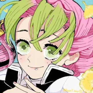 🌸 Mitsuri Kanroji Demon Slayer Anime, Personaje, Mitsuri Kanroji, Demon Slayer, Dibujos animados telegram sticker