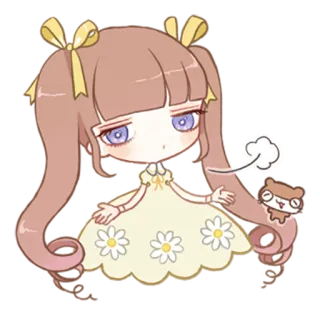 😒 卡通, 人物, 可爱, 女孩, 动漫 telegram sticker