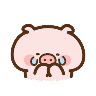 ⭐️ carino, maiale, triste, cartone animato, adesivo, kawaii, animale telegram sticker